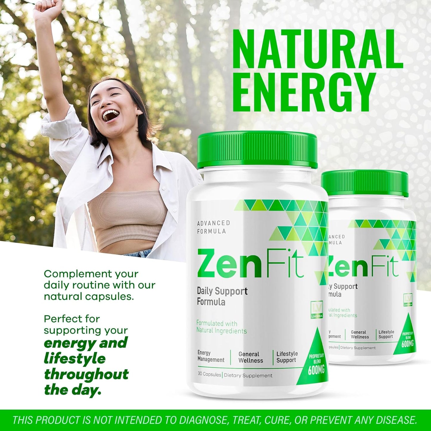 Zenfit Natural Supplement Capsules - Advanced Formula for ZenFit, 30 Capsules, 1 Month Supply