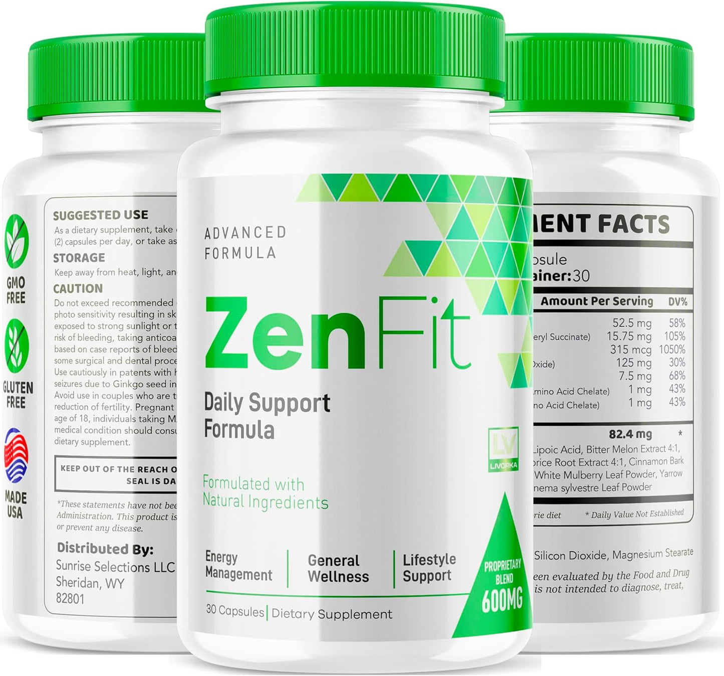 Zenfit Natural Supplement Capsules - Advanced Formula for ZenFit, 30 Capsules, 1 Month Supply
