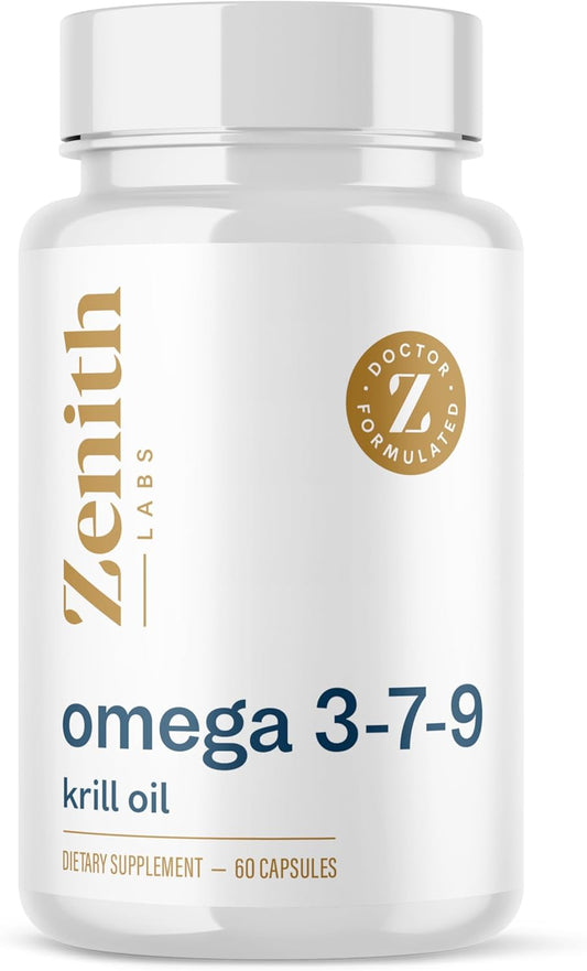 Zenith Labs Omega 379 with Krill Oil - High-Quality Blend of EPA, DHA, Omega-7, and Omega-9 for Optimal Absorption