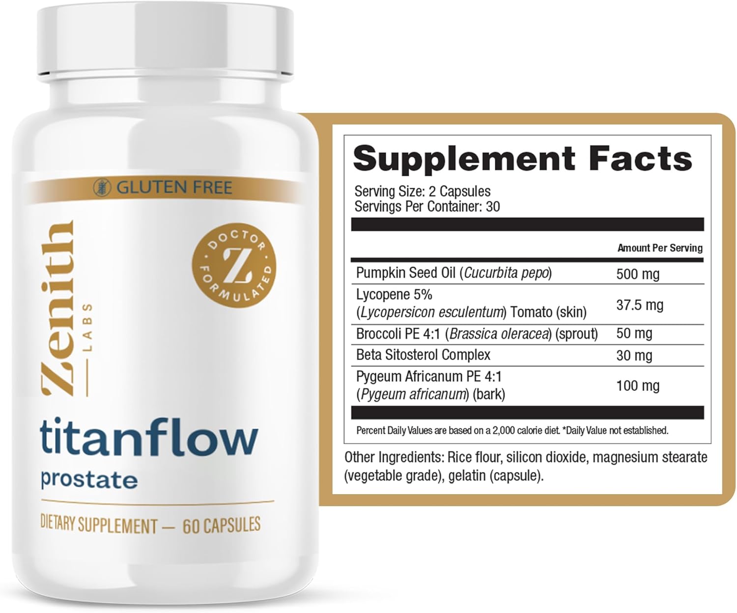 Zenith Labs TitanFlow Prostate Supplements with Pumpkin Seed Oil - Support Urinary & Prostate Health - 3 Pack
