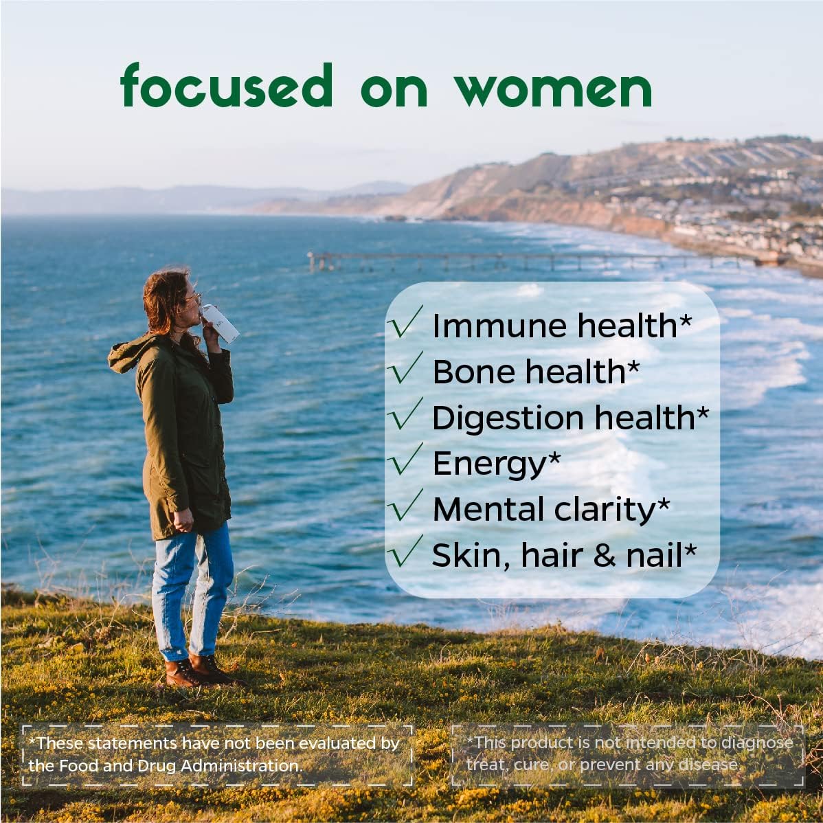 Zenkgo Women's Vitamins with Probiotics and Organic Whole Foods for Immunity, Digestion, and Energy - 60 Ct/30 Day Supply