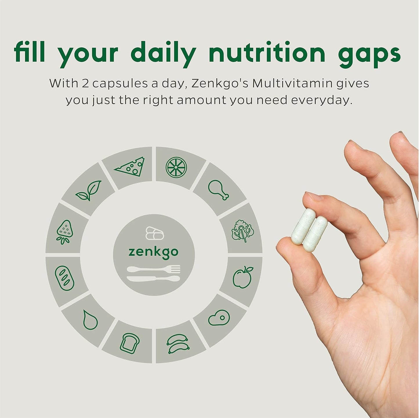 Zenkgo Women's Vitamins with Probiotics and Organic Whole Foods for Immunity, Digestion, and Energy - 60 Ct/30 Day Supply