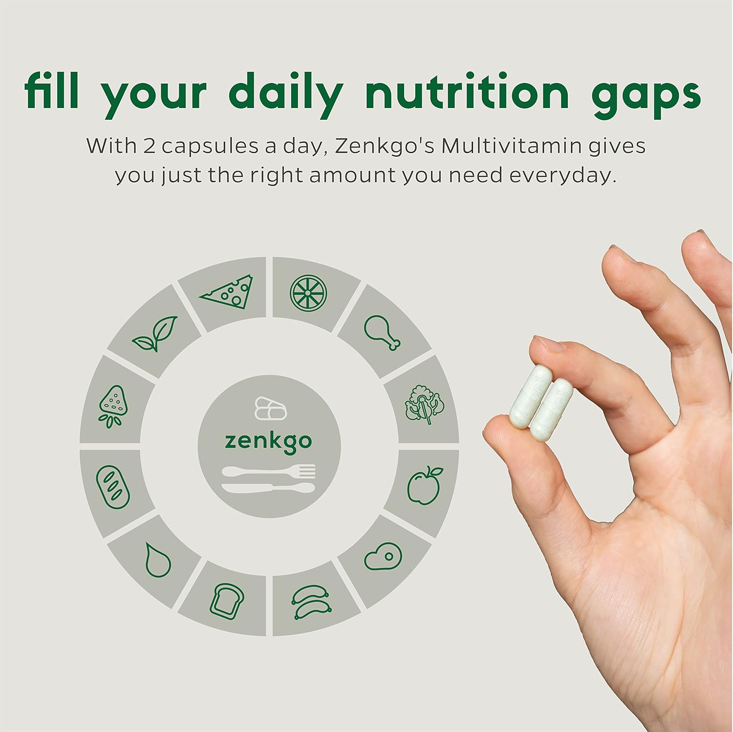 Zenkgo Women's Vitamins with Probiotics and Organic Whole Foods for Immunity, Digestion, and Energy - 60 Ct/30 Day Supply