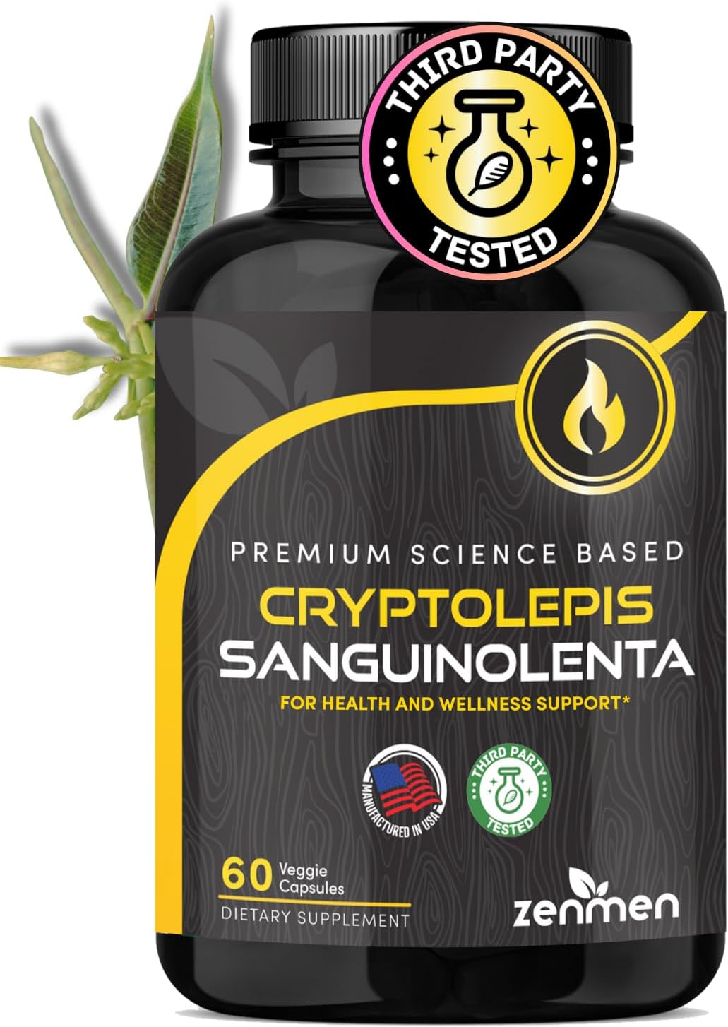 Zenmen Cryptolepis Sanguinolenta Capsules - Immune Boosting and Wellness Supplement - Made in USA - 60 Capsules