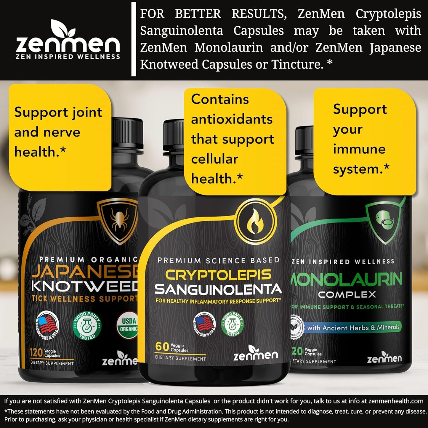 Zenmen Cryptolepis Sanguinolenta Capsules - Immune Boosting and Wellness Supplement - Made in USA - 60 Capsules