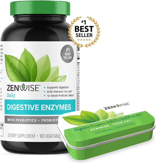Zenwise Health Digestive Enzymes - Convenient Digestive Support for Home and Travel
