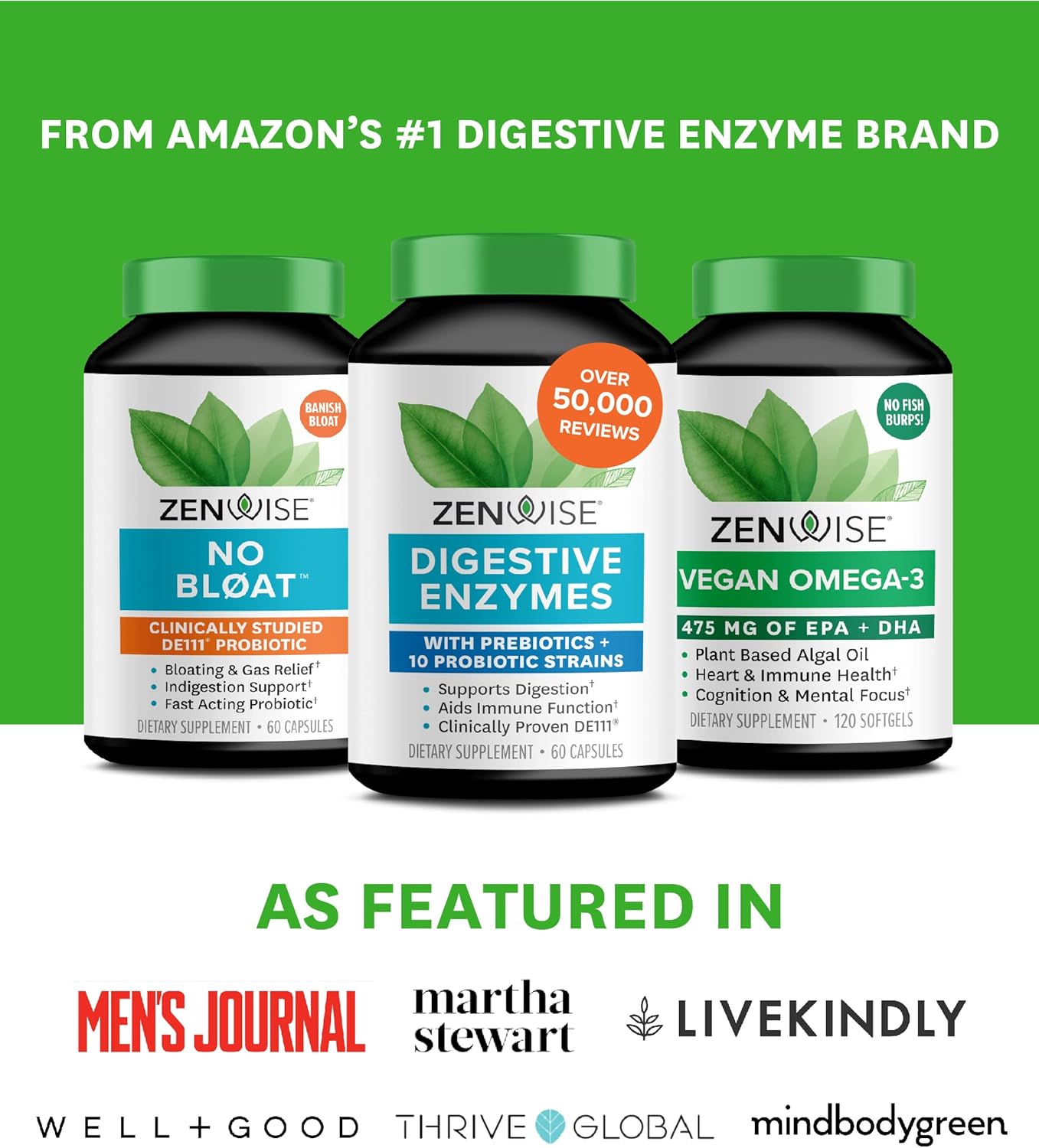 Zenwise Health Digestive Enzymes - Convenient Digestive Support for Home and Travel