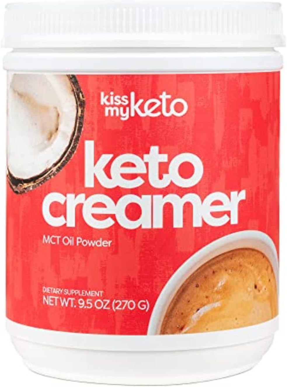 Zero-Carb Keto Coffee Creamer with MCT Oil Powder C8 - Unflavored, Gluten Free (30 Servings)