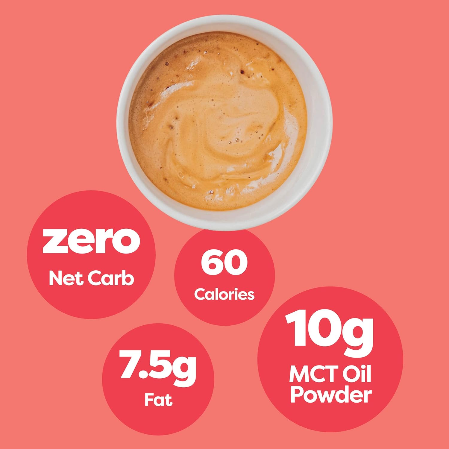 Zero-Carb Keto Coffee Creamer with MCT Oil Powder C8 - Unflavored, Gluten Free (30 Servings)