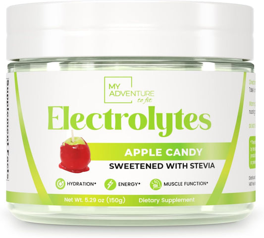 Zero Sugar Apple Candy Electrolytes Powder - Natural Energy & Hydration Drink Mix - Vegan, Keto, Paleo - Caffeine-Free
