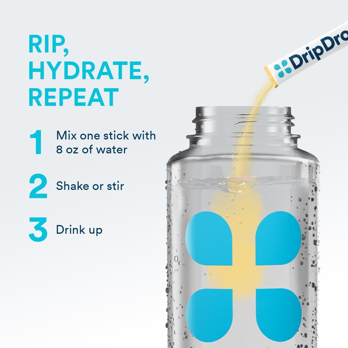 Zero Sugar Passion Fruit Electrolyte Drink Mix Powder Packets - 32 Single Serve Sticks | DripDrop Hydration, Non-GMO, Gluten Free, Vegan