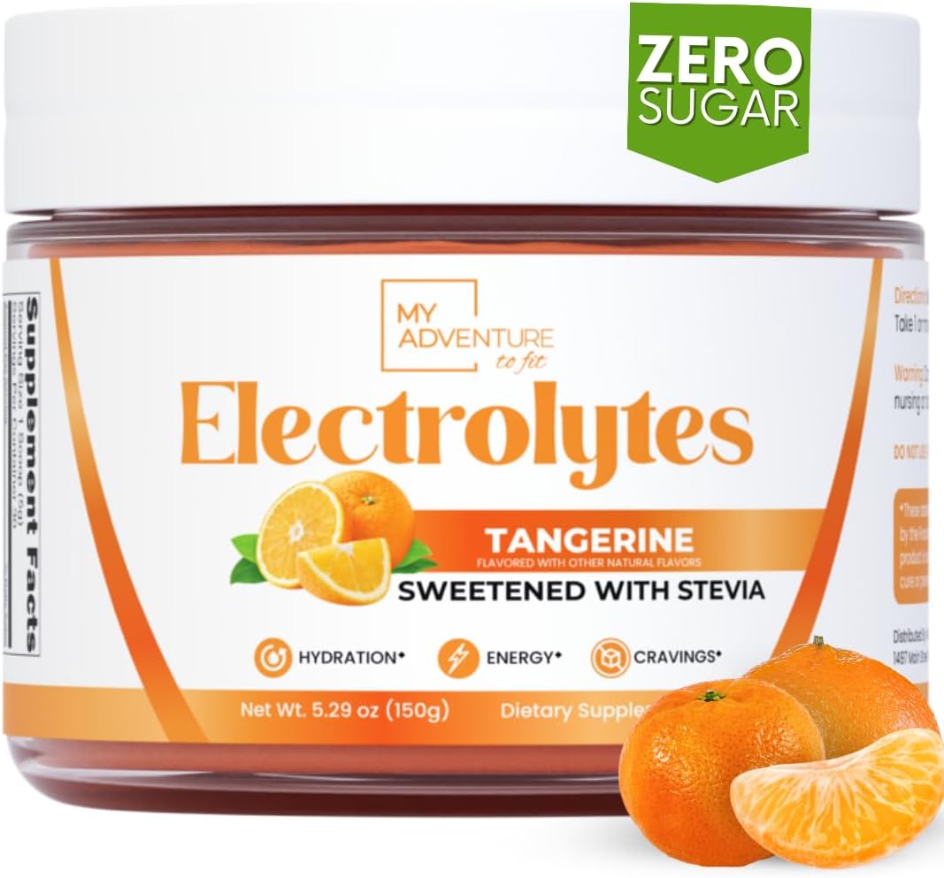 Zero Sugar Tangerine Electrolytes Powder - All Natural Caffeine Free Energy - Vegan, Keto & Paleo Friendly - Sugar Free Hydration Drink Mix - 30 Servings