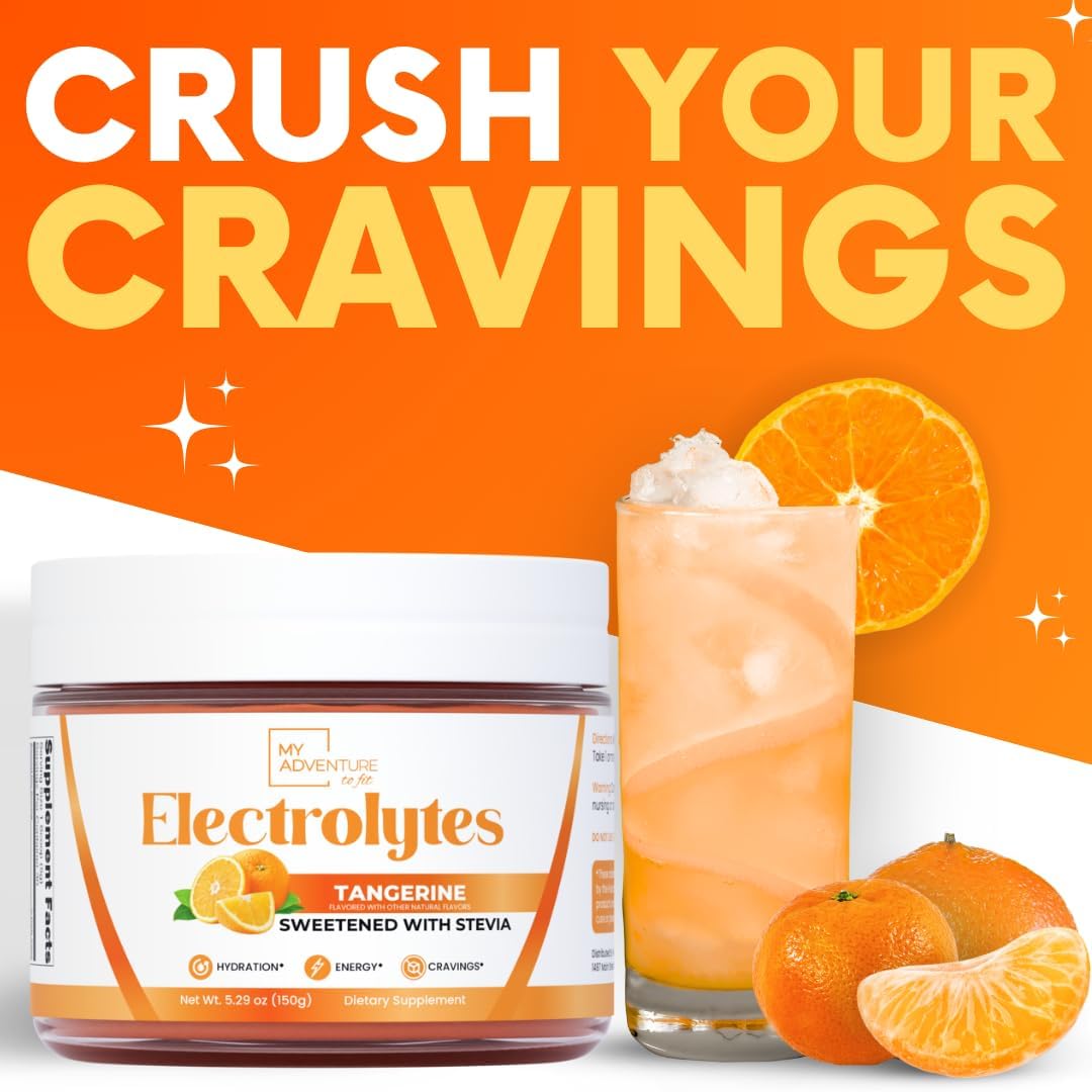 Zero Sugar Tangerine Electrolytes Powder - All Natural Caffeine Free Energy - Vegan, Keto & Paleo Friendly - Sugar Free Hydration Drink Mix - 30 Servings