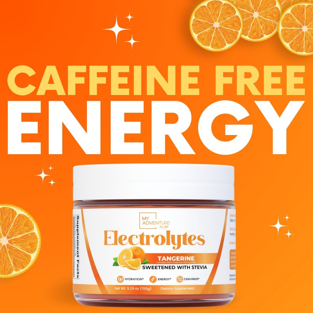 Zero Sugar Tangerine Electrolytes Powder - All Natural Caffeine Free Energy - Vegan, Keto & Paleo Friendly - Sugar Free Hydration Drink Mix - 30 Servings