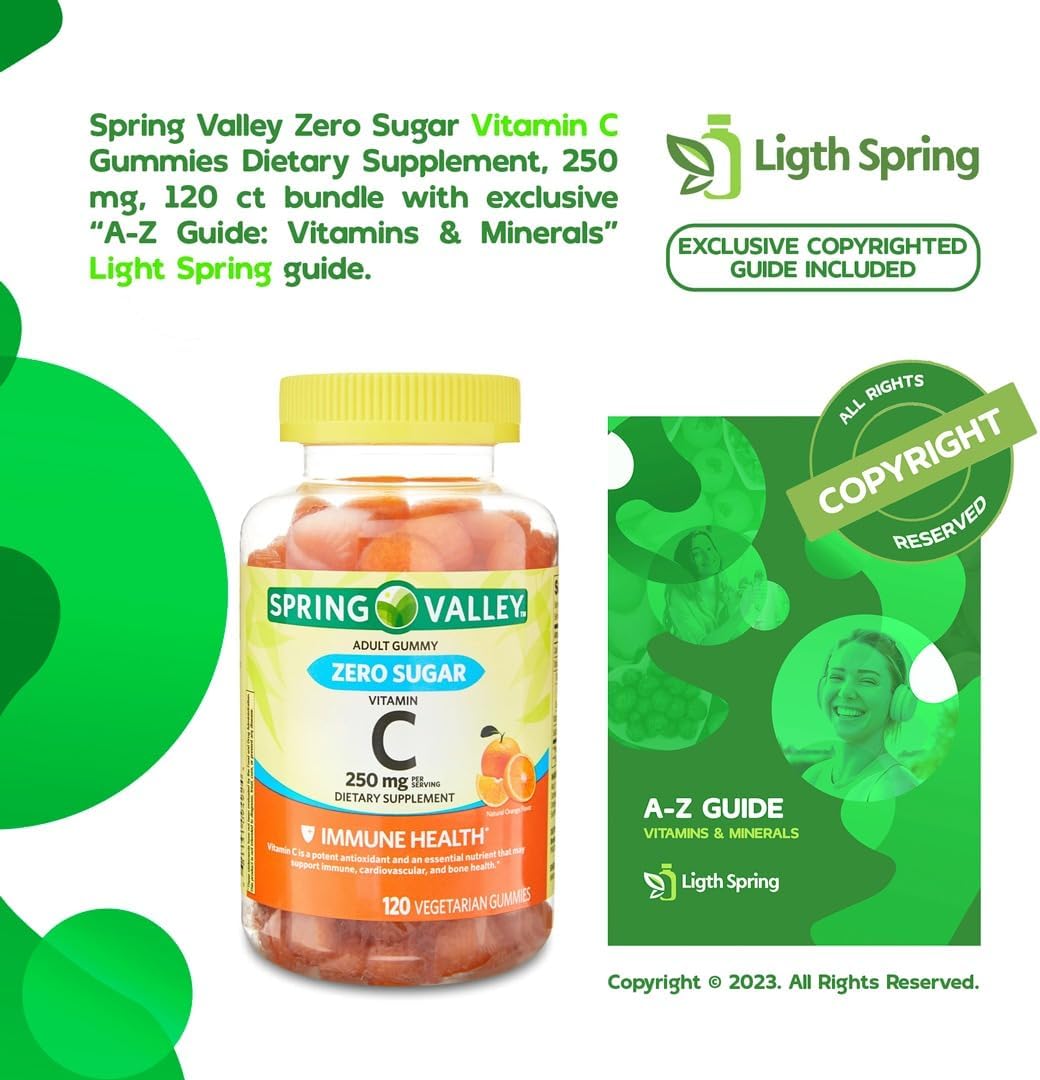 Zero Sugar Vitamin C Gummies Bundle - 120 Ct Dietary Supplement with Exclusive Vitamins & Minerals for Better Health