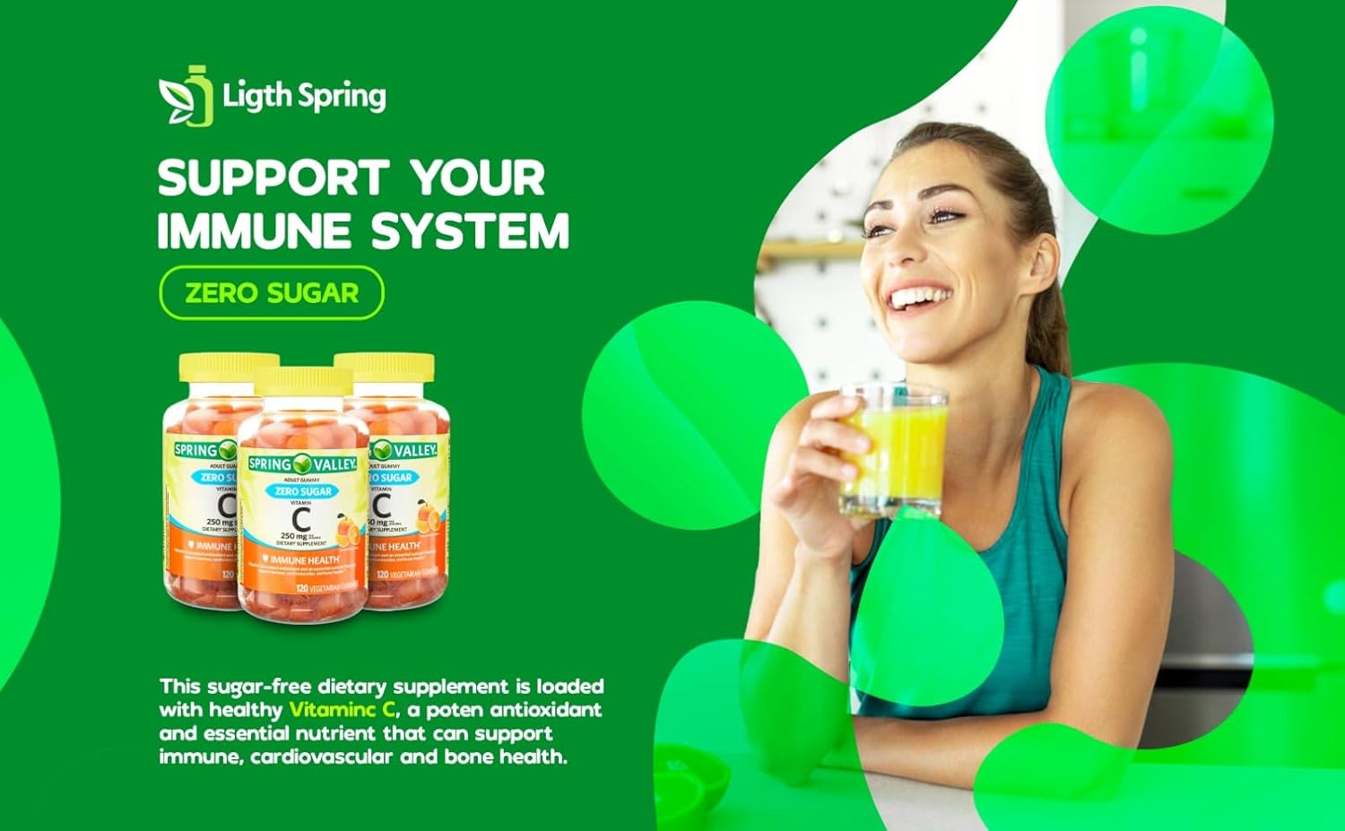 Zero Sugar Vitamin C Gummies Bundle - 120 Ct Dietary Supplement with Exclusive Vitamins & Minerals for Better Health