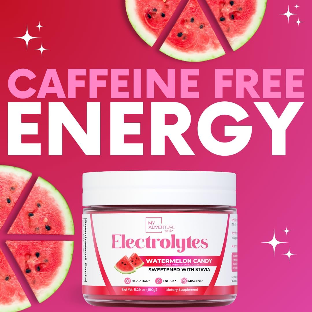 Zero Sugar Watermelon Candy Electrolyte Powder for Refreshing Hydration - Natural Energy Boost - Vegan, Keto, Paleo - Sugar-Free Drink Mix - 30 Servings