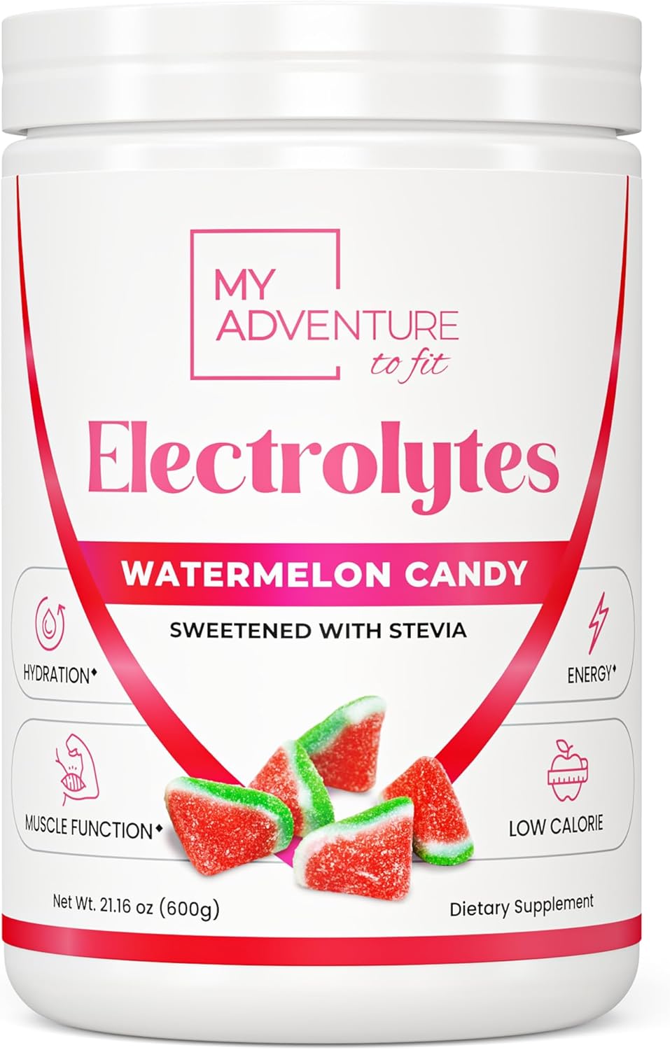 Zero Sugar Watermelon Candy Electrolytes Powder - Caffeine Free Energy Drink Mix - Vegan, Keto, Paleo - Refreshing Hydration with All Natural Ingredients - 120 Servings