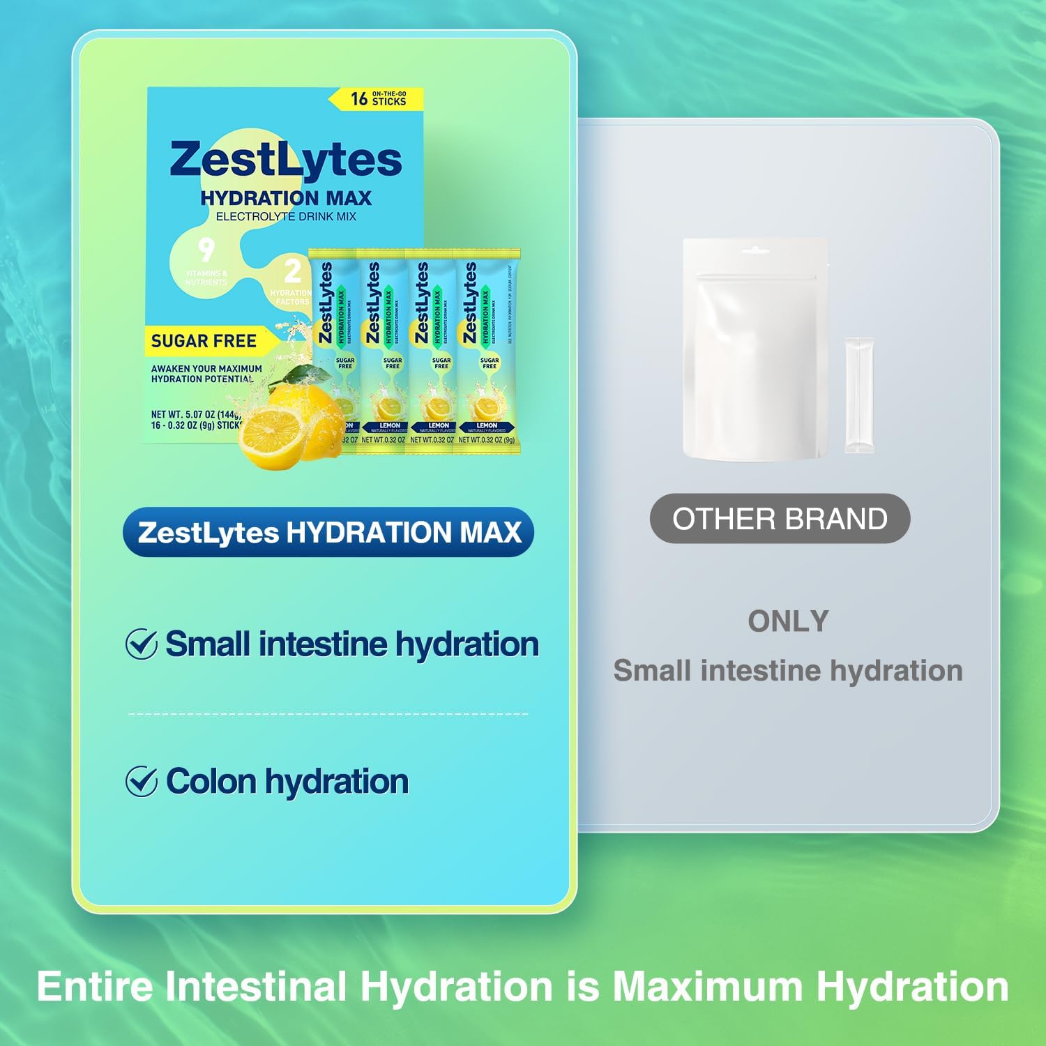 ZestLytes Electrolyte Powder Packets with Bold Salty-Sweet Flavor - Sugar Free Hydration Drink Mix with 9 Vitamins & Nutrients