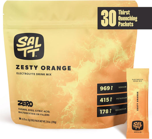 Zesty Orange Keto Chow Electrolyte Powder Drink Mix - 30 Hydration Packets - Zero Sugar & Gluten Free - Magnesium, Potassium, Sodium, Trace Minerals - Travel Essential