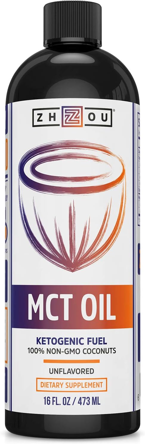 Zhou MCT Oil Ketogenic Fuel | Boost Energy Levels Naturally | 16 oz Bottle