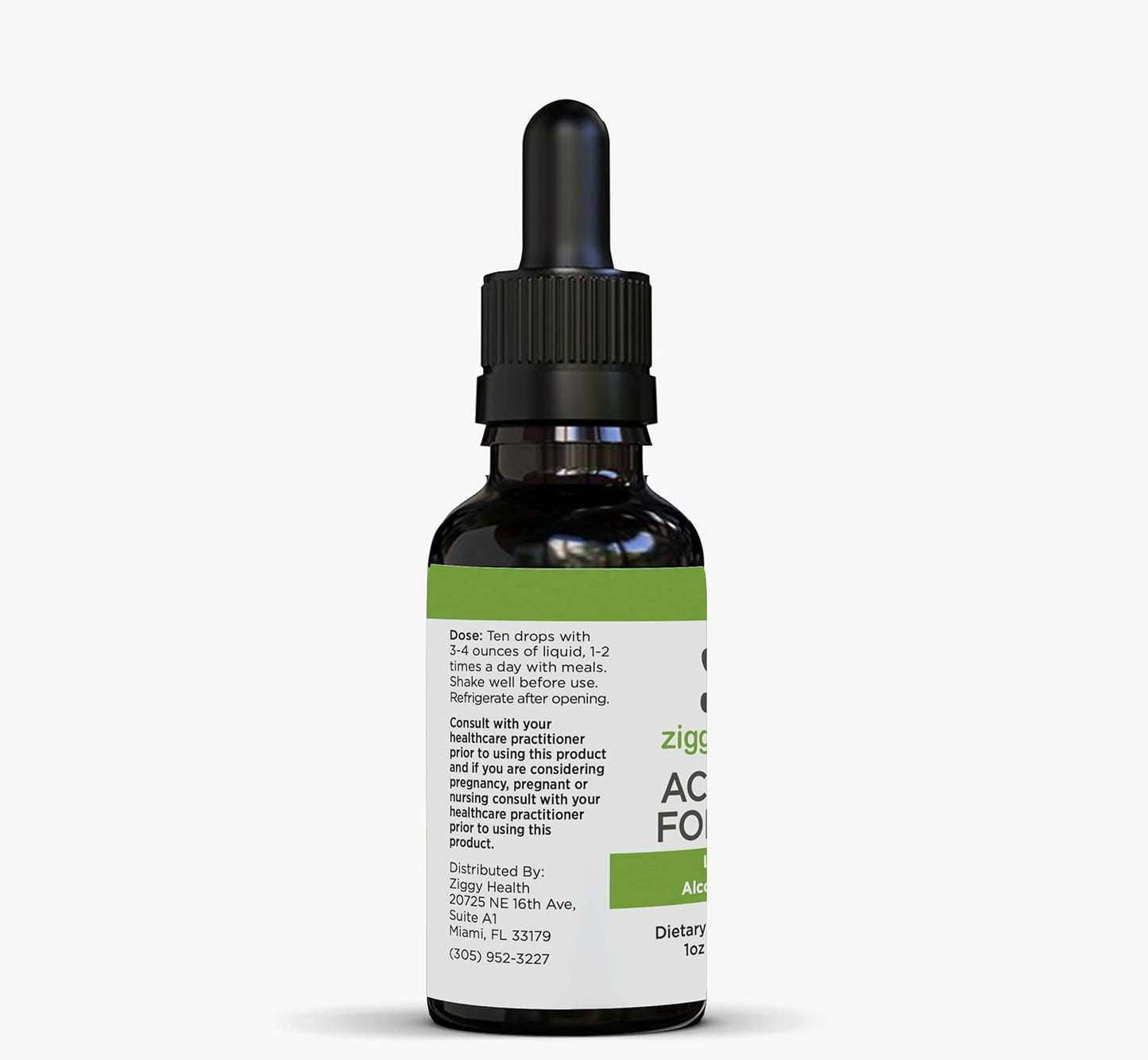 Ziggy Health Active Folate Liquid Extract Supplement - L-Methylfolate for Brain Health & Immune Support, Water Soluble B Complex - 1oz