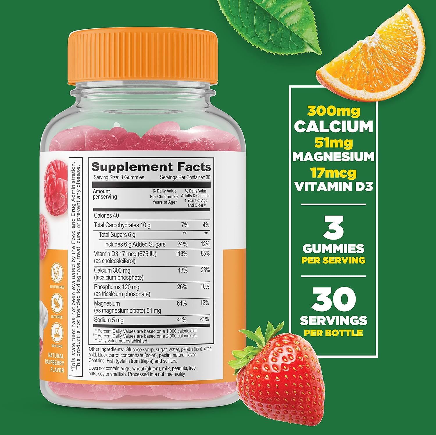 Zinc 25mg Kids + Calcium Magnesium Gummies Bundle by VitaWorks Lifeable - Gluten Free, Great Tasting Vitamin Supplement