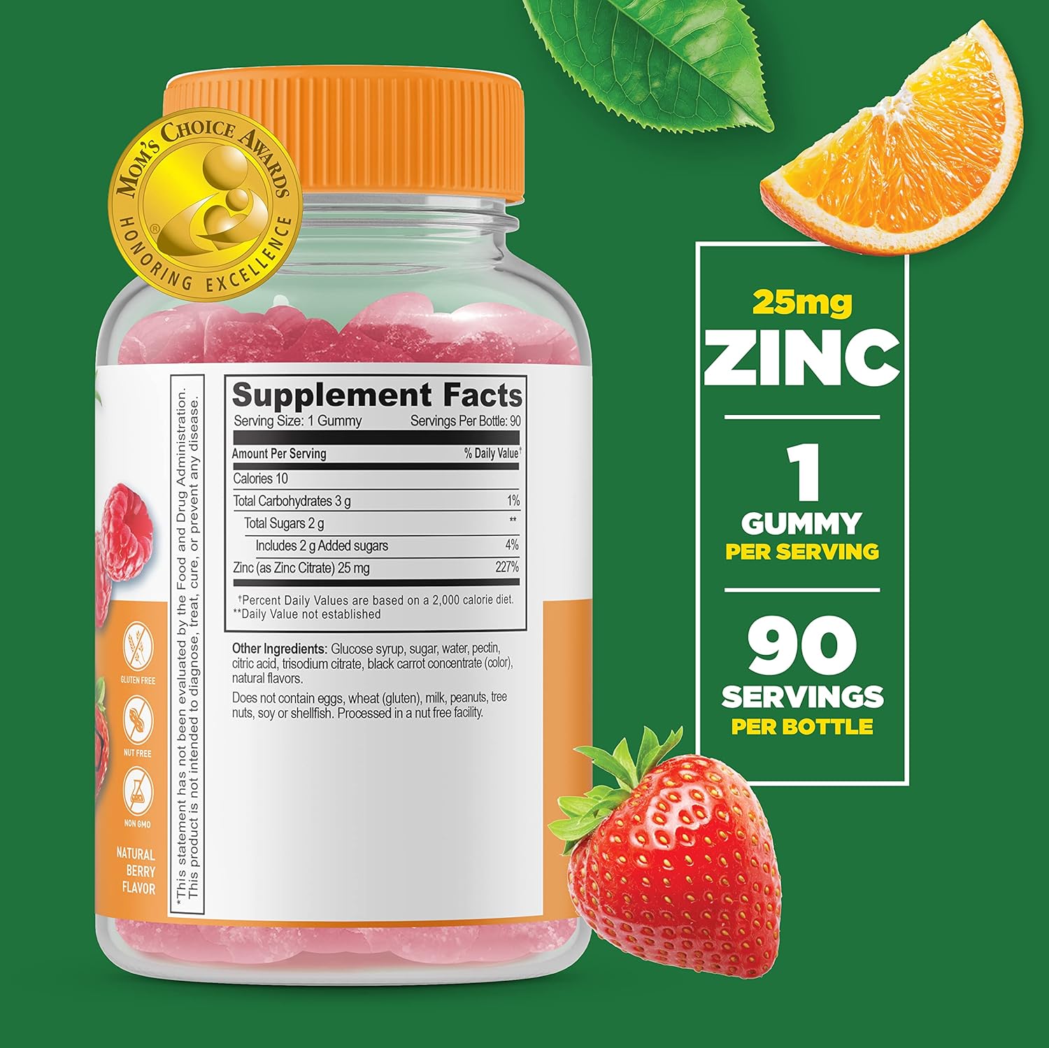 Zinc 25mg Kids + Calcium Magnesium Gummies Bundle by VitaWorks Lifeable - Gluten Free, Great Tasting Vitamin Supplement