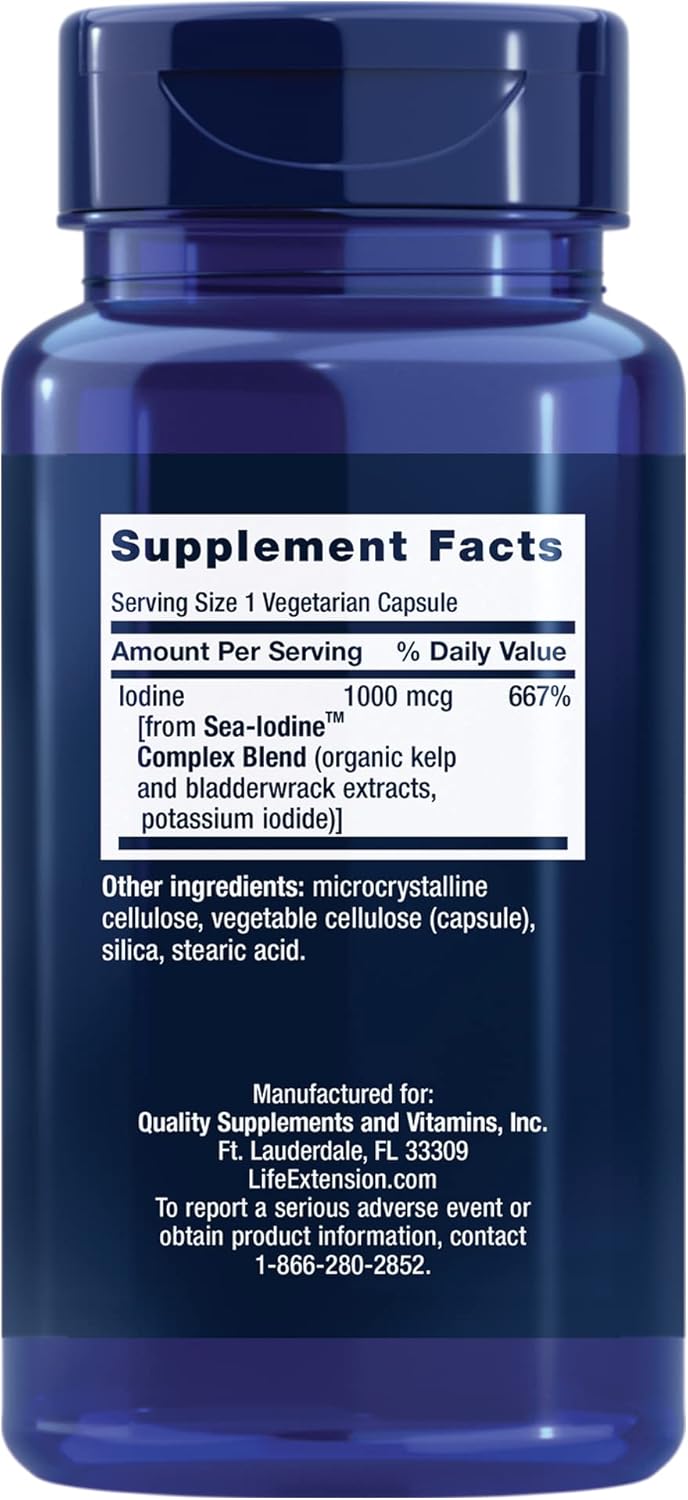 Zinc 30mg and Sea-Iodine Kelp Iodine Capsules for Thyroid Support - 60 Count