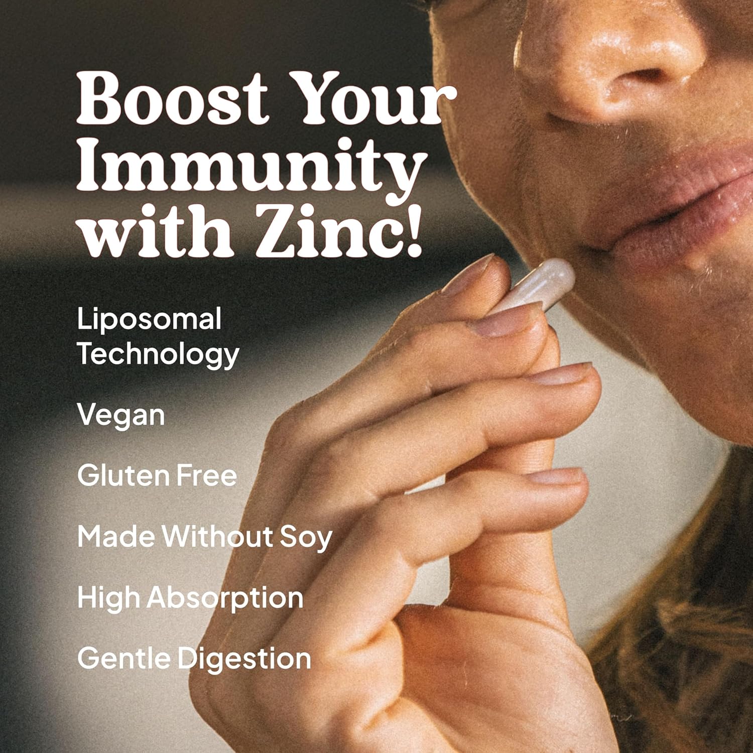 Zinc 30mg Liposomal Supplement for Immune Support, Enhanced Absorption, Vegan & Gluten Free, 30 Servings