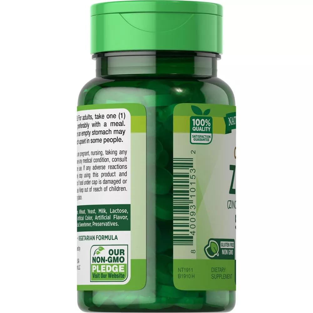 Zinc 50 mg Chelated Supplements - 100 Count, Pack of 3 by Nature's Truth
