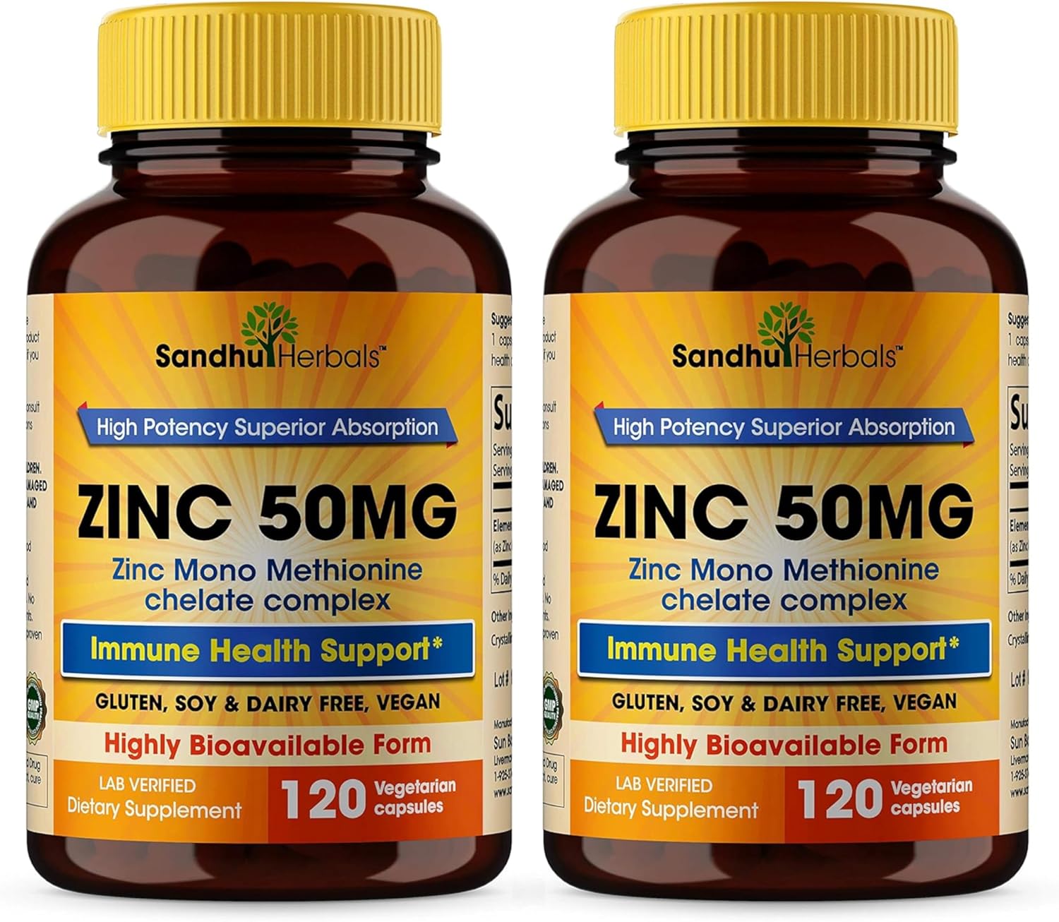 Zinc 50mg with Sea Moss, Black Seed Oil, Ashwagandha, Ginger, & Burdock Root Supplement for Men & Women, Made in USA by Sandhu Herbals