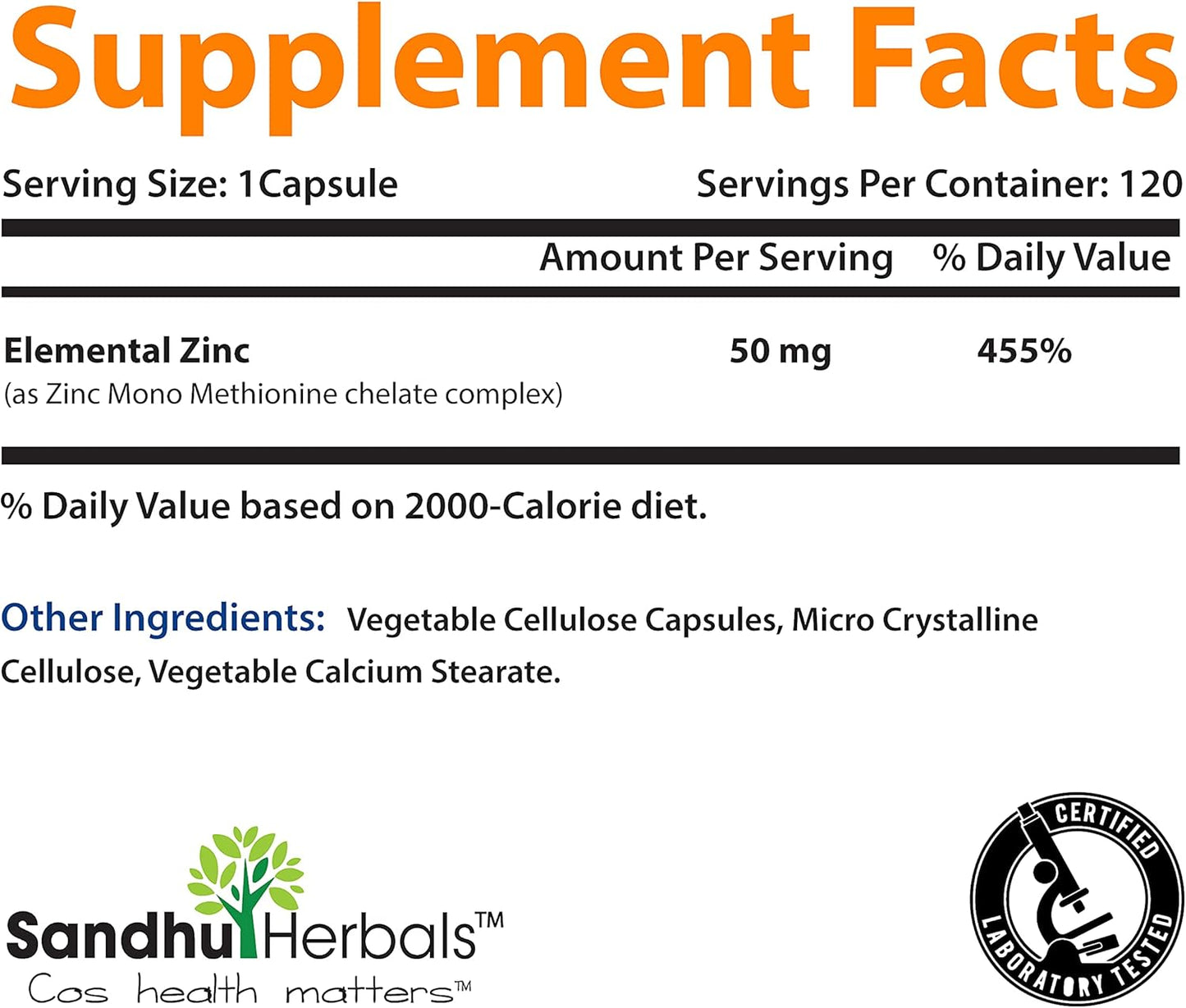 Zinc 50mg with Sea Moss, Black Seed Oil, Ashwagandha, Ginger, & Burdock Root Supplement for Men & Women, Made in USA by Sandhu Herbals