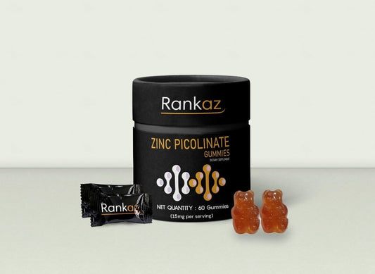 Zinc Picolinate 15 mg Chewable Gummies for Immune System and Hormone Support - 60 Servings for Joint Health, Muscle Growth, and Wound Healing