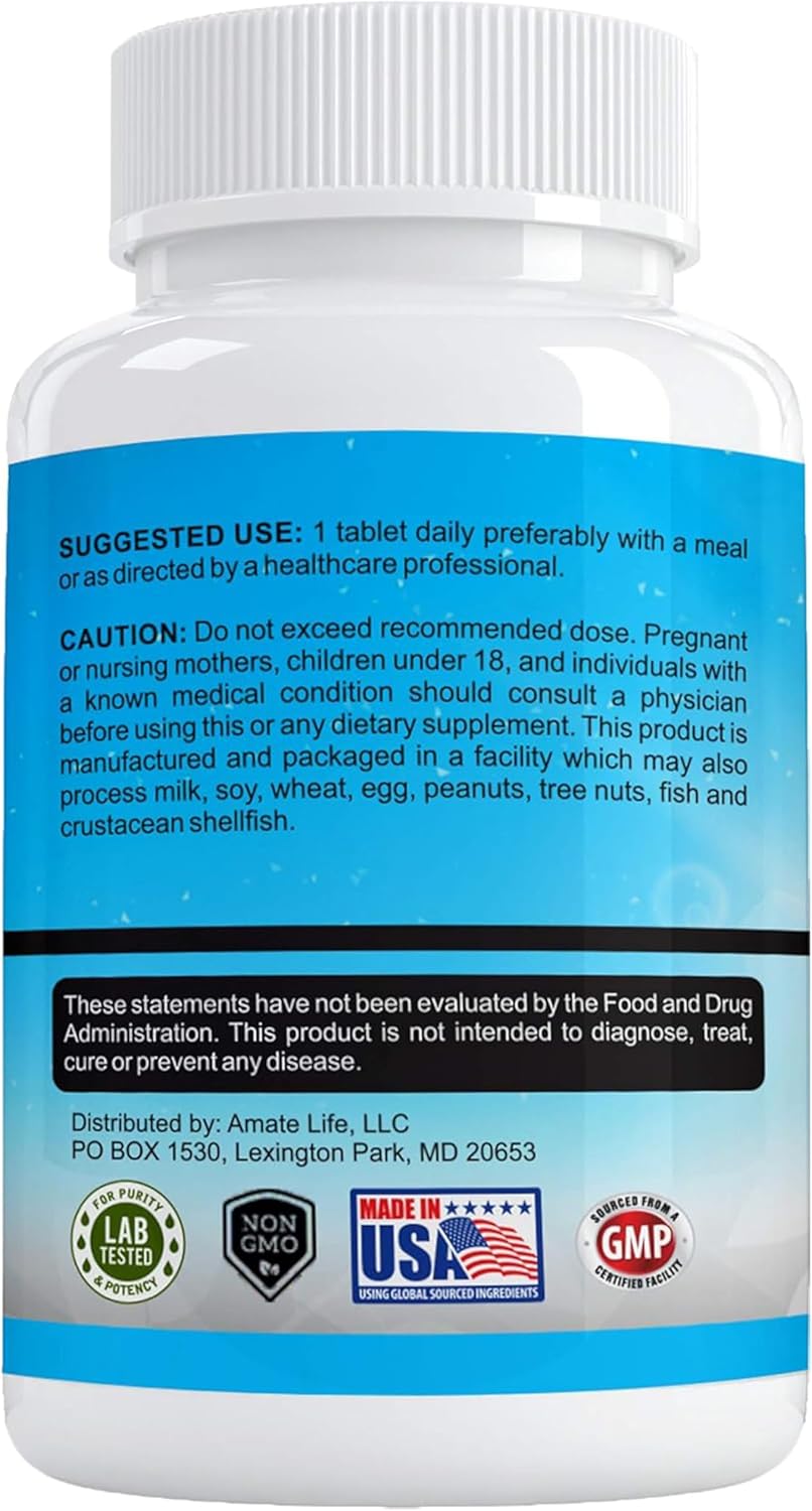 Zinc Supplement 50mg for Immune and Metabolism Support - Vegan Heart and Eye Health - 100 Tablets for Men and Women by Amatec Life