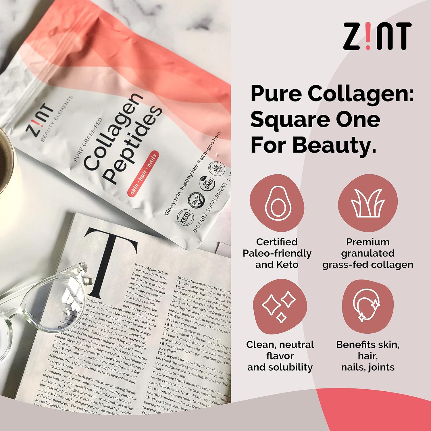 Zint Collagen Hydrolysate Powder, 10 Oz - Z!NT Brand