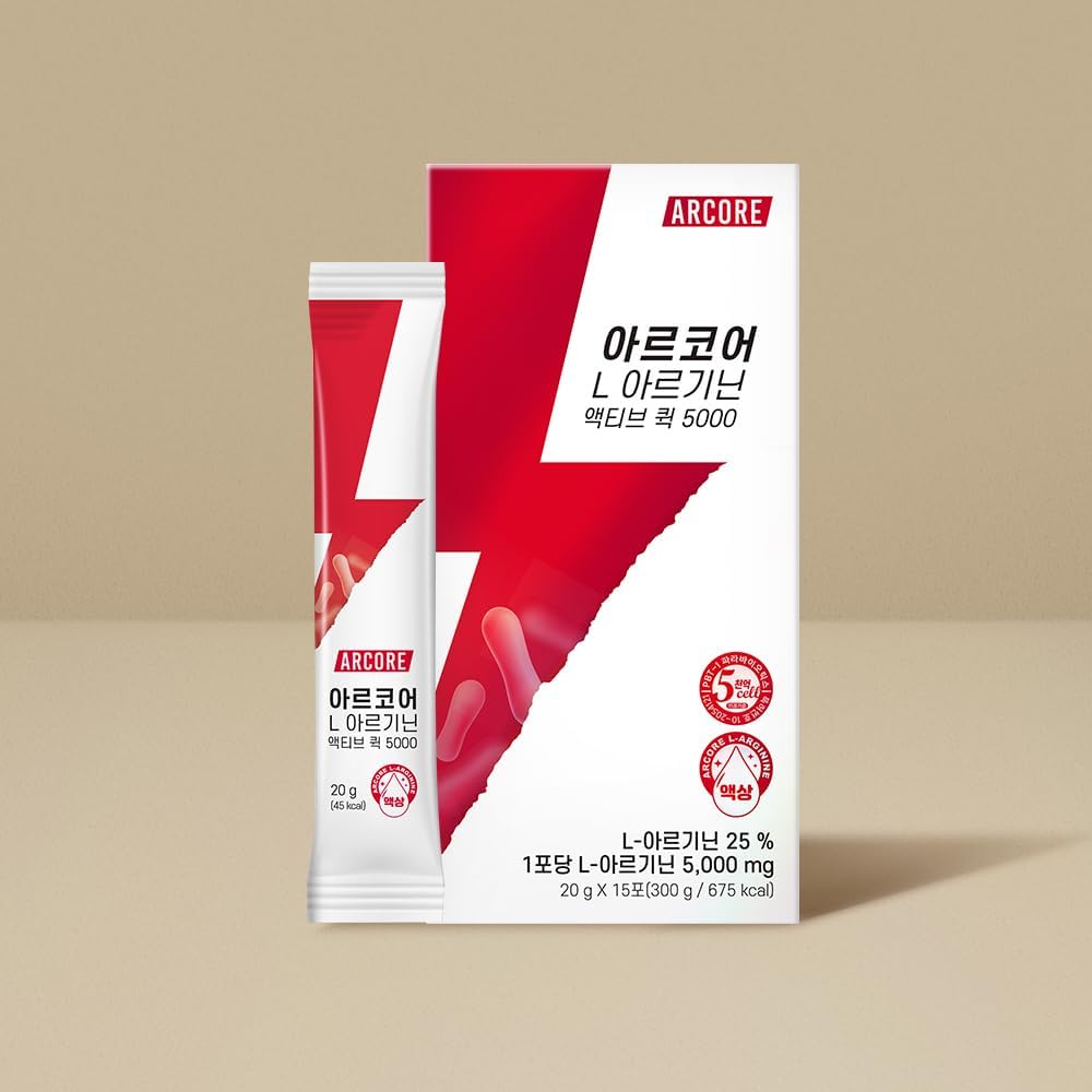 ZIOSTAND BOTO Arcore L-Arginine Active Quick 5000 Liquid Supplement, Lemon Flavor, 20g x 15 Sticks, High Dose Energy & Recovery Support