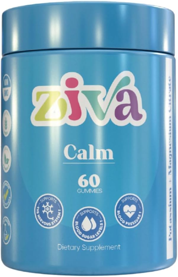 ZIVA Calm 60 Gummies with Potassium Citrate and Magnesium Citrate - Top Potassium Supplement