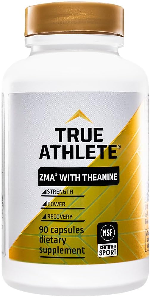ZMA with Theanine Capsules - Enhances Muscle Recovery, Strength, and Sleep - Zinc, Magnesium, Vitamin B6 for Relaxation and Performance - 90 Count