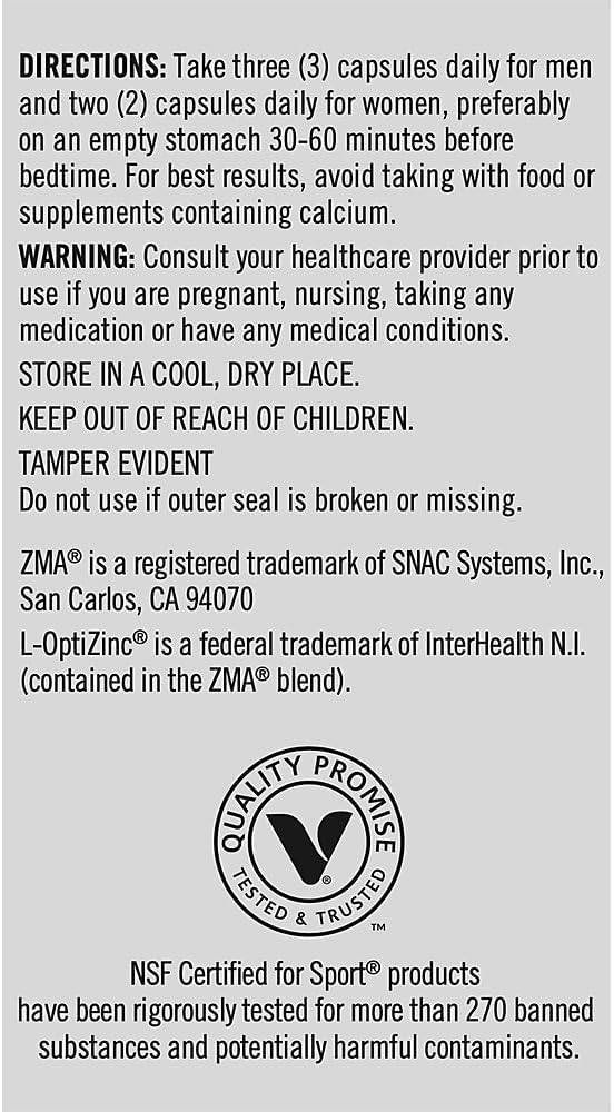 ZMA with Theanine Capsules - Enhances Muscle Recovery, Strength, and Sleep - Zinc, Magnesium, Vitamin B6 for Relaxation and Performance - 90 Count