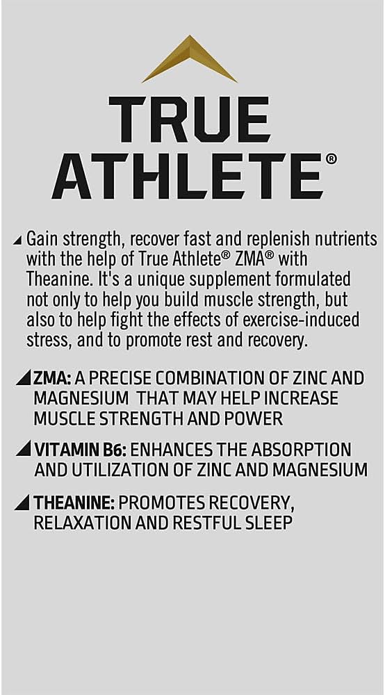 ZMA with Theanine Capsules - Enhances Muscle Recovery, Strength, and Sleep - Zinc, Magnesium, Vitamin B6 for Relaxation and Performance - 90 Count