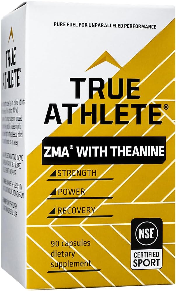 ZMA with Theanine Capsules - Enhances Muscle Recovery, Strength, and Sleep - Zinc, Magnesium, Vitamin B6 for Relaxation and Performance - 90 Count