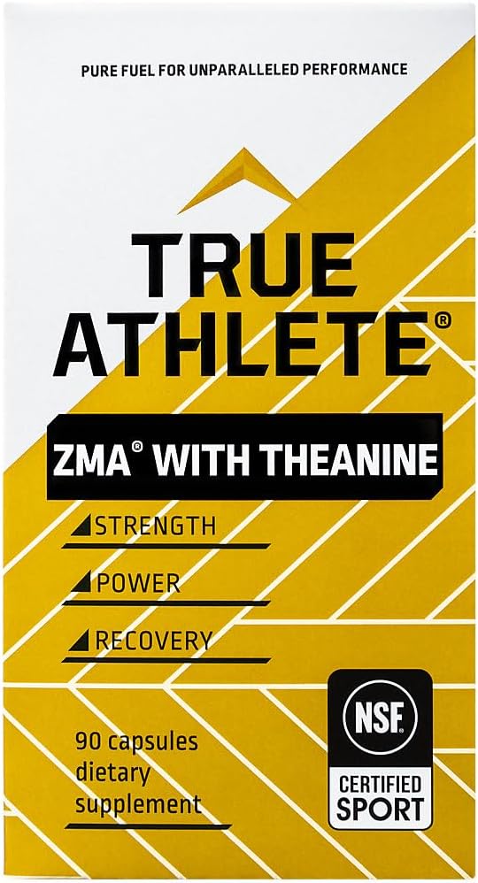 ZMA with Theanine Capsules - Enhances Muscle Recovery, Strength, and Sleep - Zinc, Magnesium, Vitamin B6 for Relaxation and Performance - 90 Count