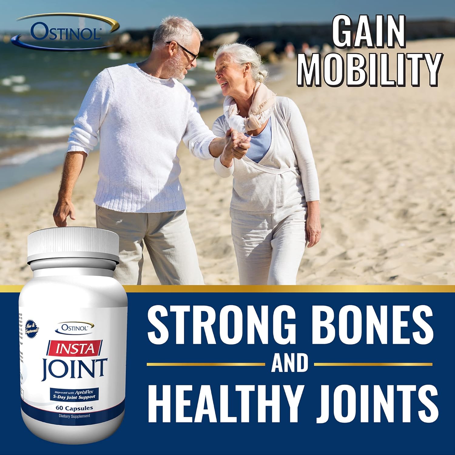 ZYCAL Ostinol Insta Joint - Bone and Joint Support Supplement with Boswellia - 60 Capsules