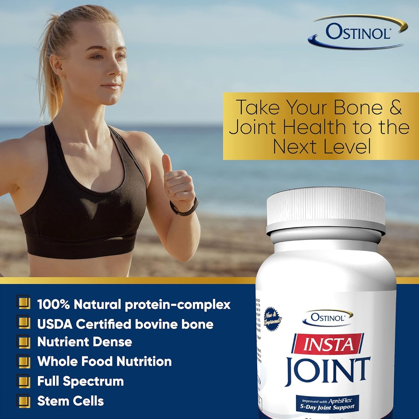 ZYCAL Ostinol Insta Joint - Bone and Joint Support Supplement with Boswellia - 60 Capsules