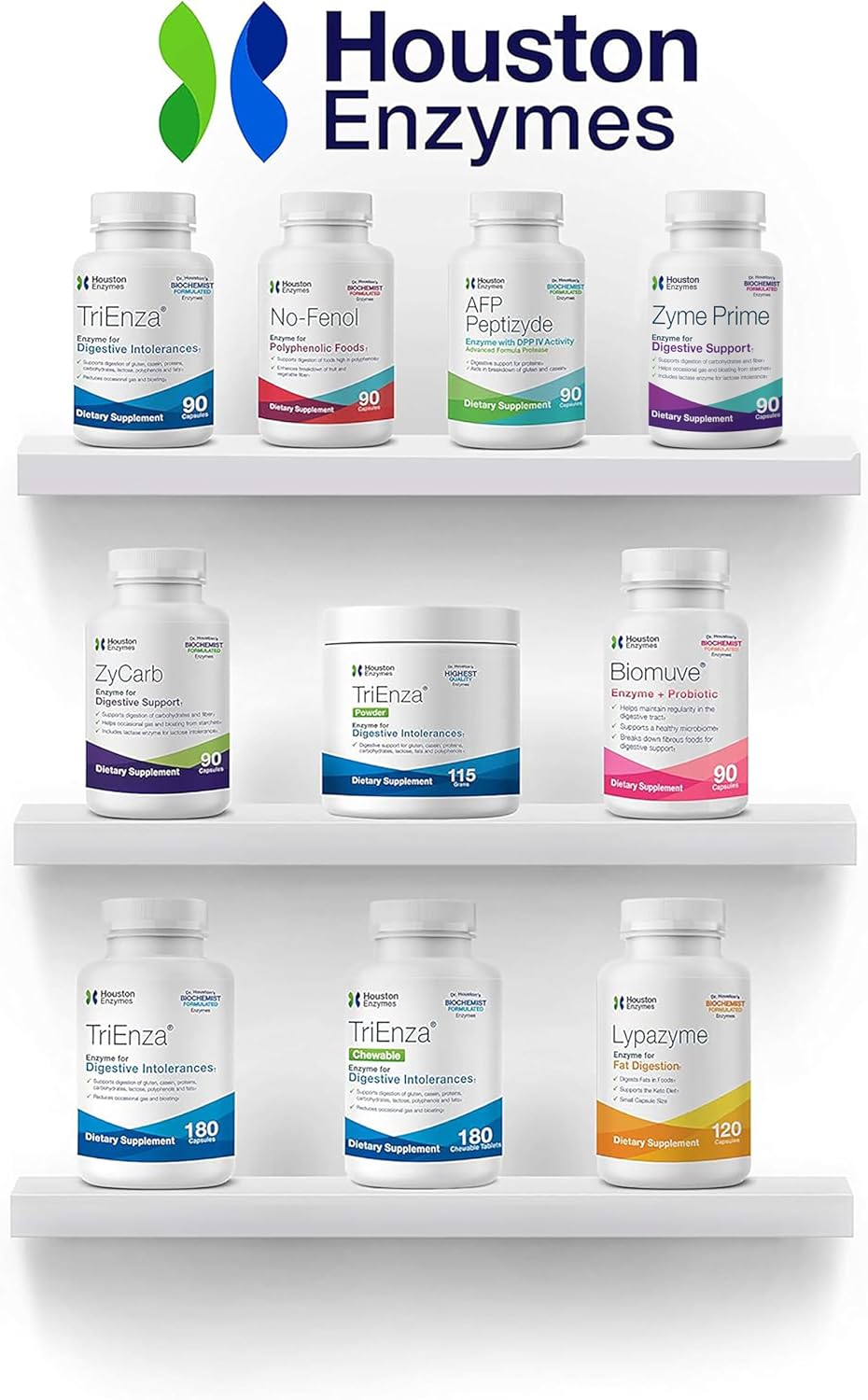 Zyme Prime Enzymes - 90 Capsules for Carbohydrate & Fat Digestion - With Lactase for Lactose Intolerance - Gas & Bloating Relief