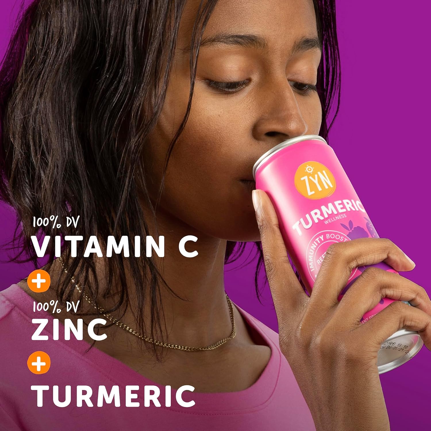 ZYN Turmeric Wellness Drink 6-Pack, Mixed Berry Flavored with Black Pepper - No Added Sugar, Low Carb & Calorie, Clean Alternative