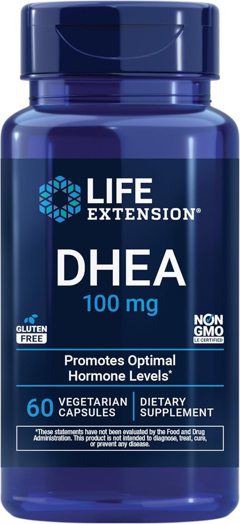 Life Extension DHEA 100 Mg Vegetarian Capsules, 60 Count