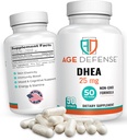 25mg DHEA Capsules - Natural Energy & Immune Support Supplement - 50 Capsules for Vitality, Skin Elasticity, Wellness - Women & Men's DHEA Supplement