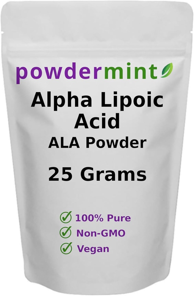 Antioxidant Alpha Lipoic Acid Powder (RS-ALA, Pure ALA) - Multiple Sizes with Scoop Included